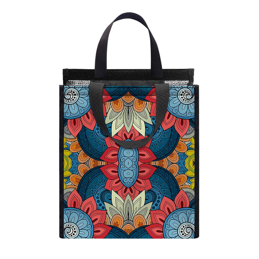 Native Tribal Bohemian Pattern Print Insulated Lunch Tote