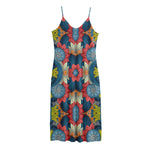 Native Tribal Bohemian Pattern Print Jersey Midi Cami Dress