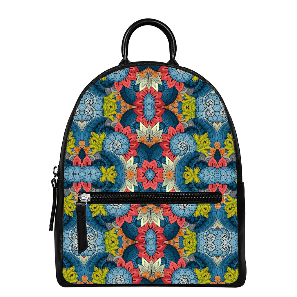 Native Tribal Bohemian Pattern Print Leather Backpack