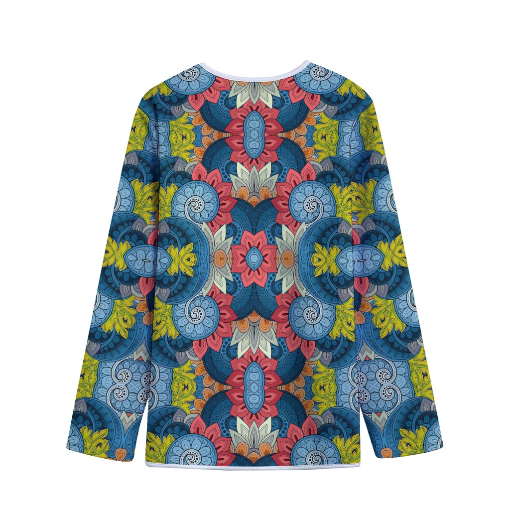 Native Tribal Bohemian Pattern Print Long Sleeve Short Coat