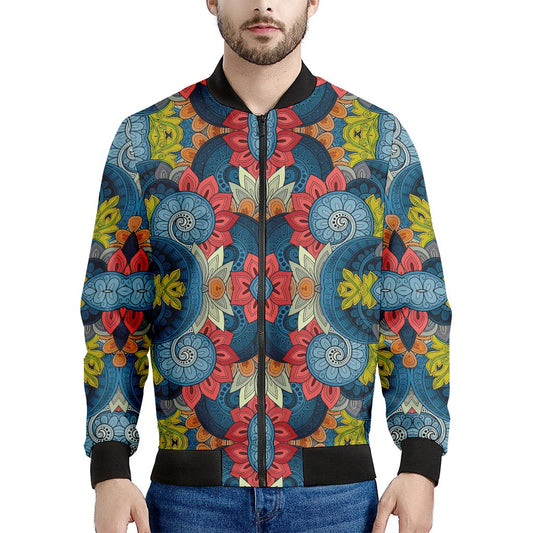 Native Tribal Bohemian Pattern Print Men's Bomber Jacket