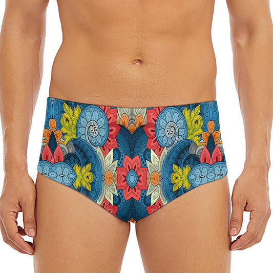 Native Tribal Bohemian Pattern Print Men's Triangle Swim Briefs