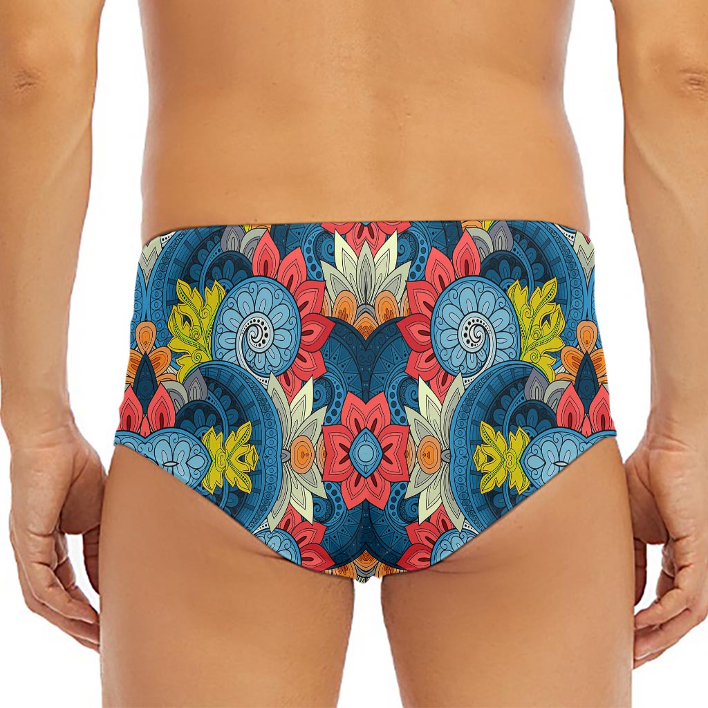 Native Tribal Bohemian Pattern Print Men's Triangle Swim Briefs