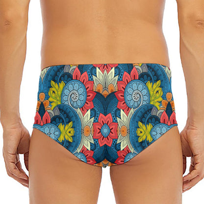 Native Tribal Bohemian Pattern Print Men's Triangle Swim Briefs