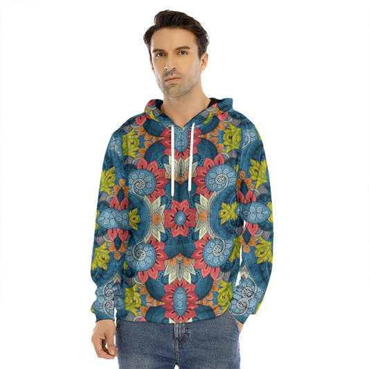 Native Tribal Bohemian Pattern Print Men's Velvet Pullover Hoodie
