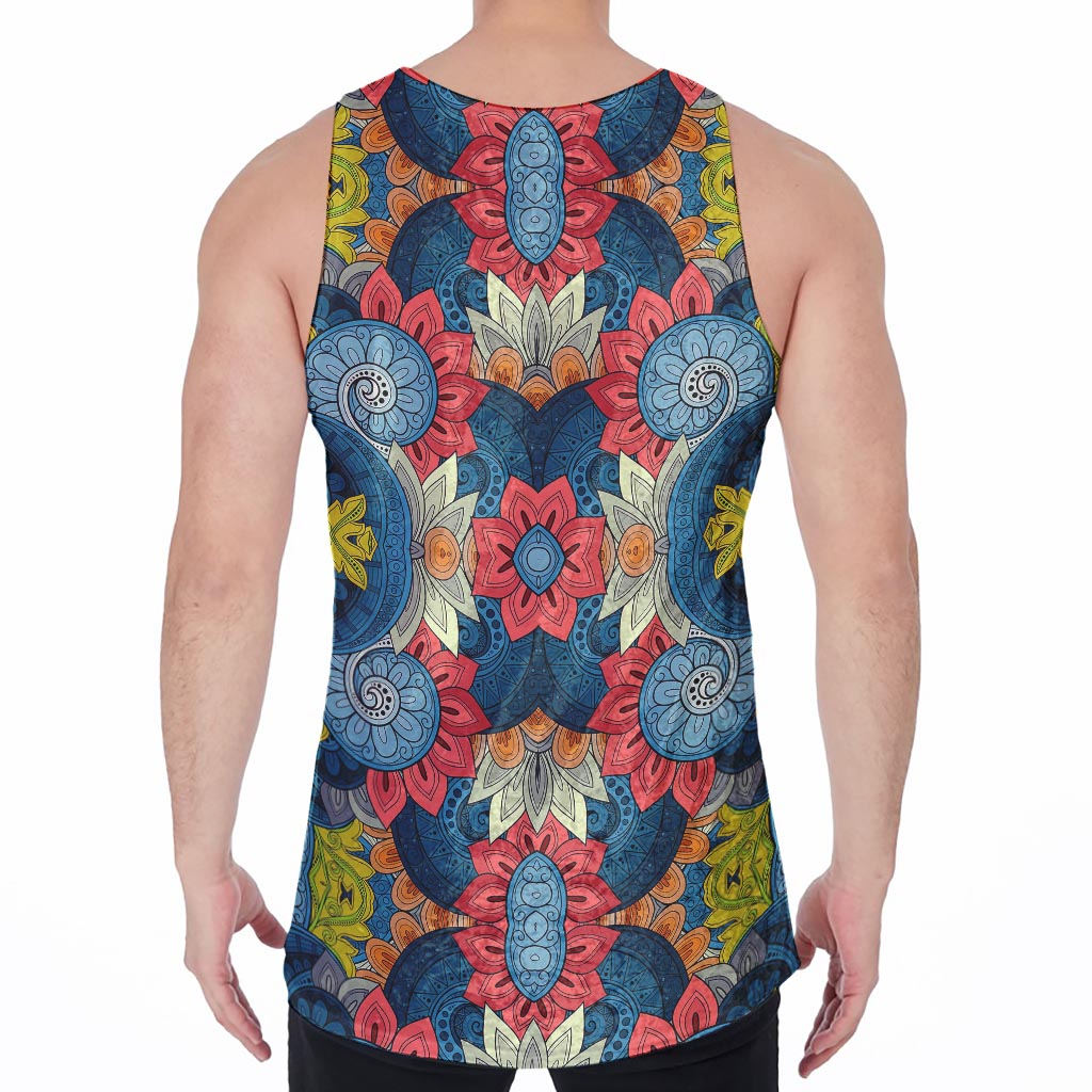 Native Tribal Bohemian Pattern Print Men's Velvet Tank Top