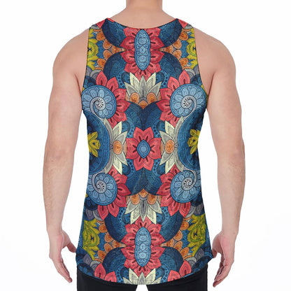 Native Tribal Bohemian Pattern Print Men's Velvet Tank Top