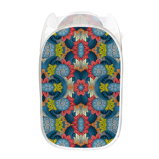 Native Tribal Bohemian Pattern Print Mesh Laundry Hamper
