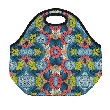 Native Tribal Bohemian Pattern Print Neoprene Lunch Bag