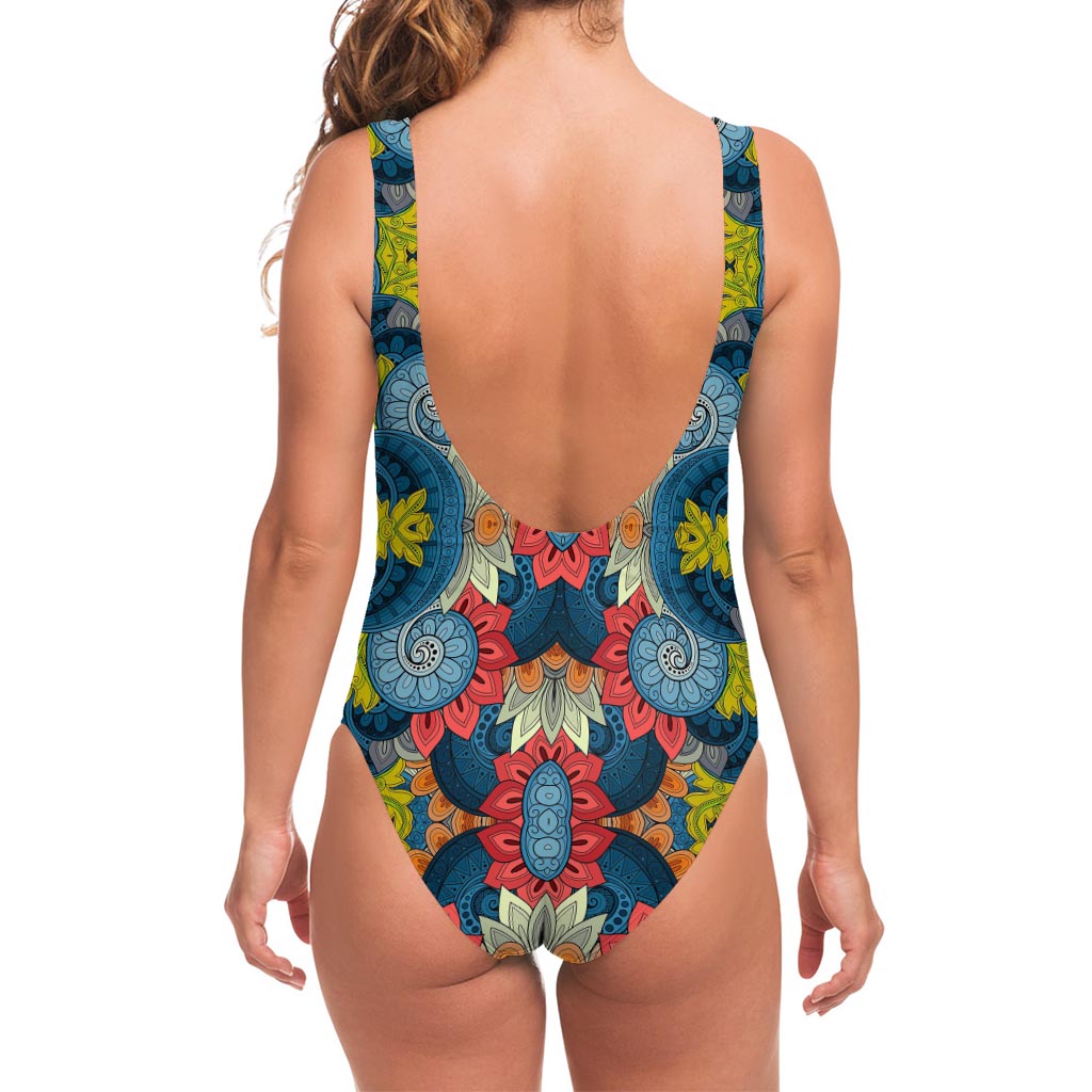 Native Tribal Bohemian Pattern Print One Piece Swimsuit
