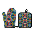 Native Tribal Bohemian Pattern Print Oven Mitt And Pot Holder Set