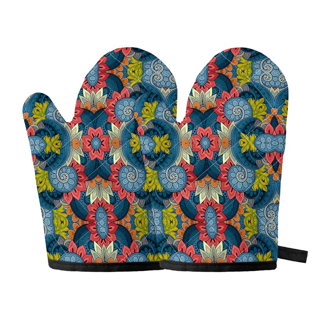 Native Tribal Bohemian Pattern Print Oven Mitts