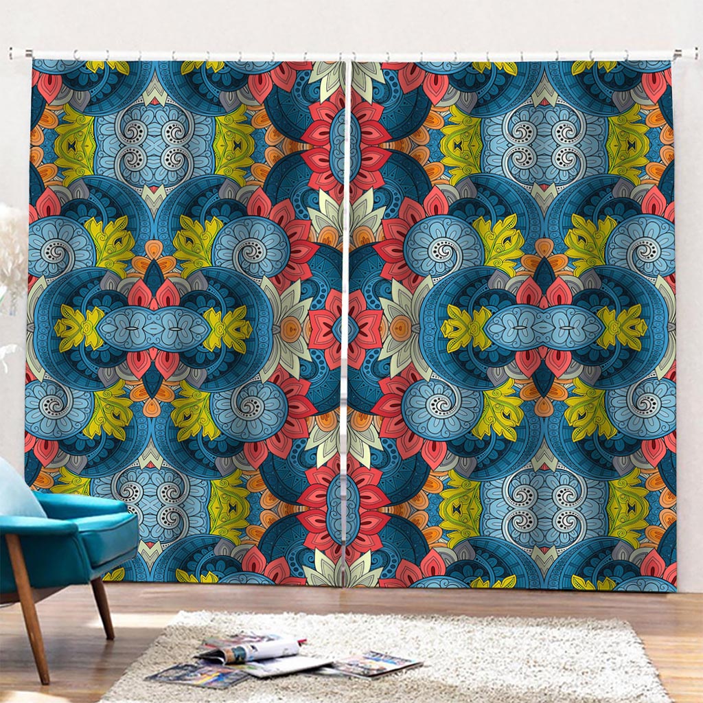 Native Tribal Bohemian Pattern Print Pencil Pleat Curtains