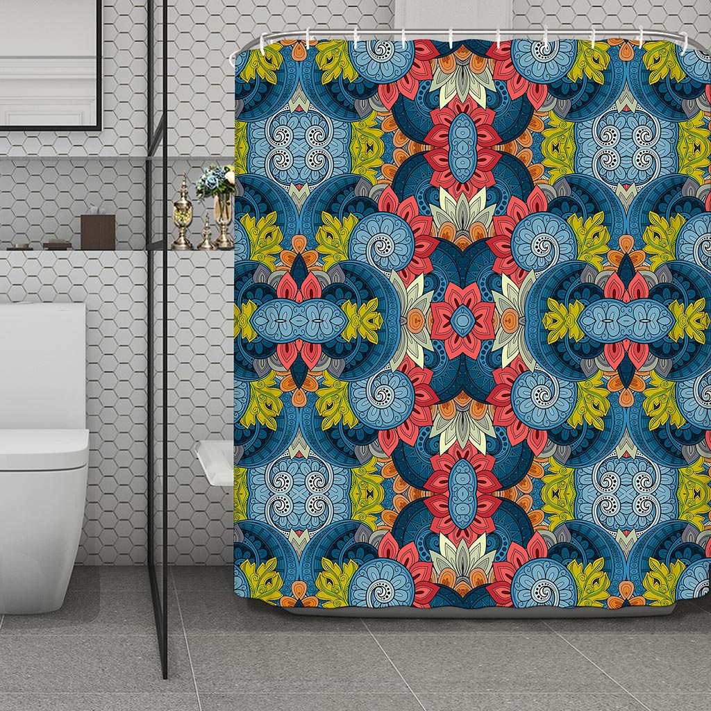 Native Tribal Bohemian Pattern Print Polyester Shower Curtain