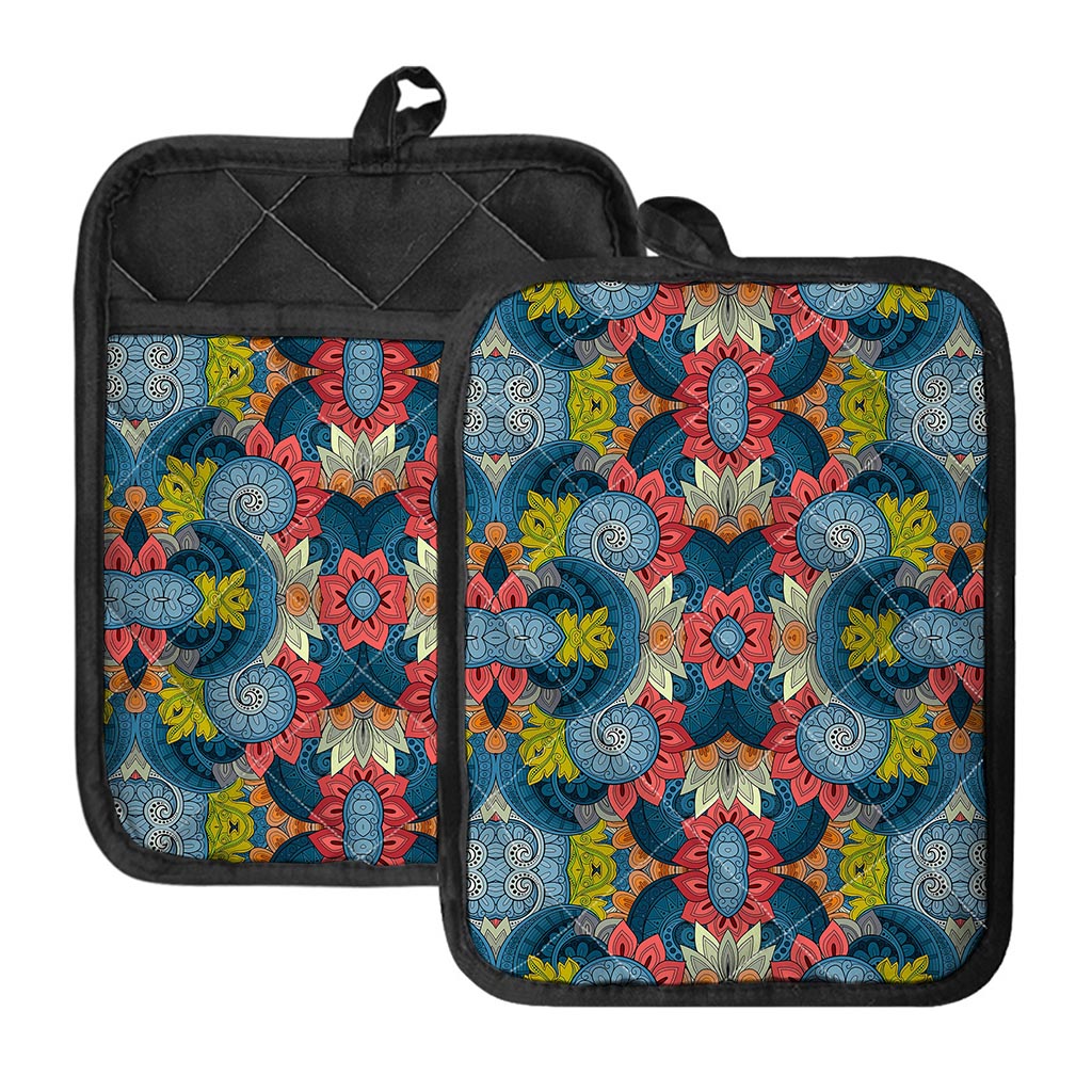 Native Tribal Bohemian Pattern Print Pot Holders With Pocket