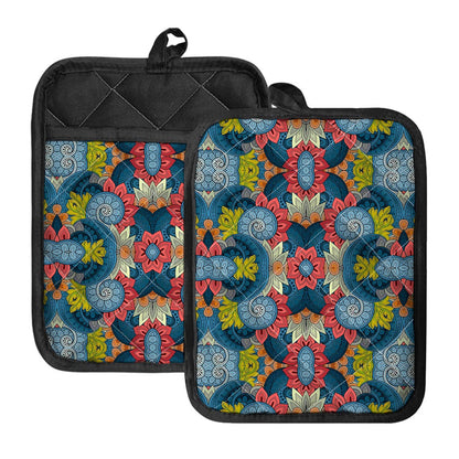 Native Tribal Bohemian Pattern Print Pot Holders With Pocket
