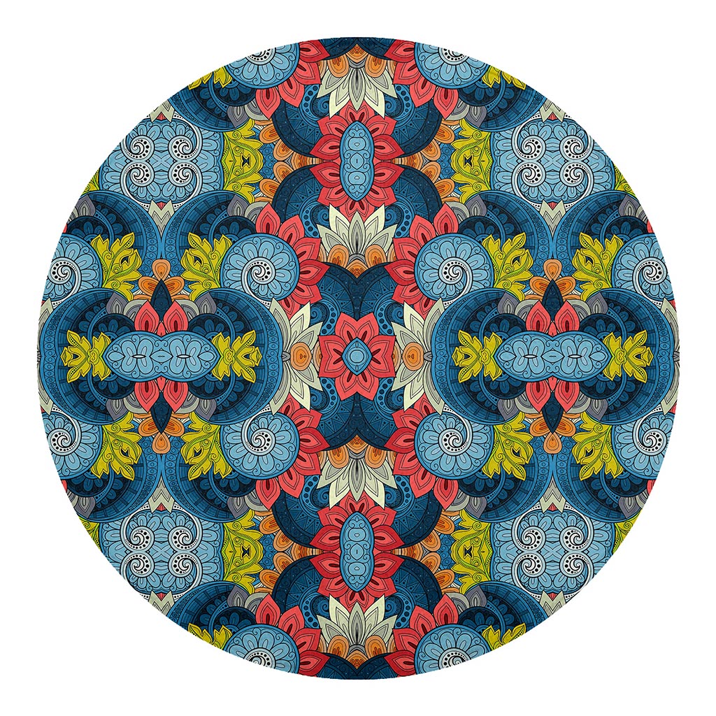 Native Tribal Bohemian Pattern Print Round Blanket