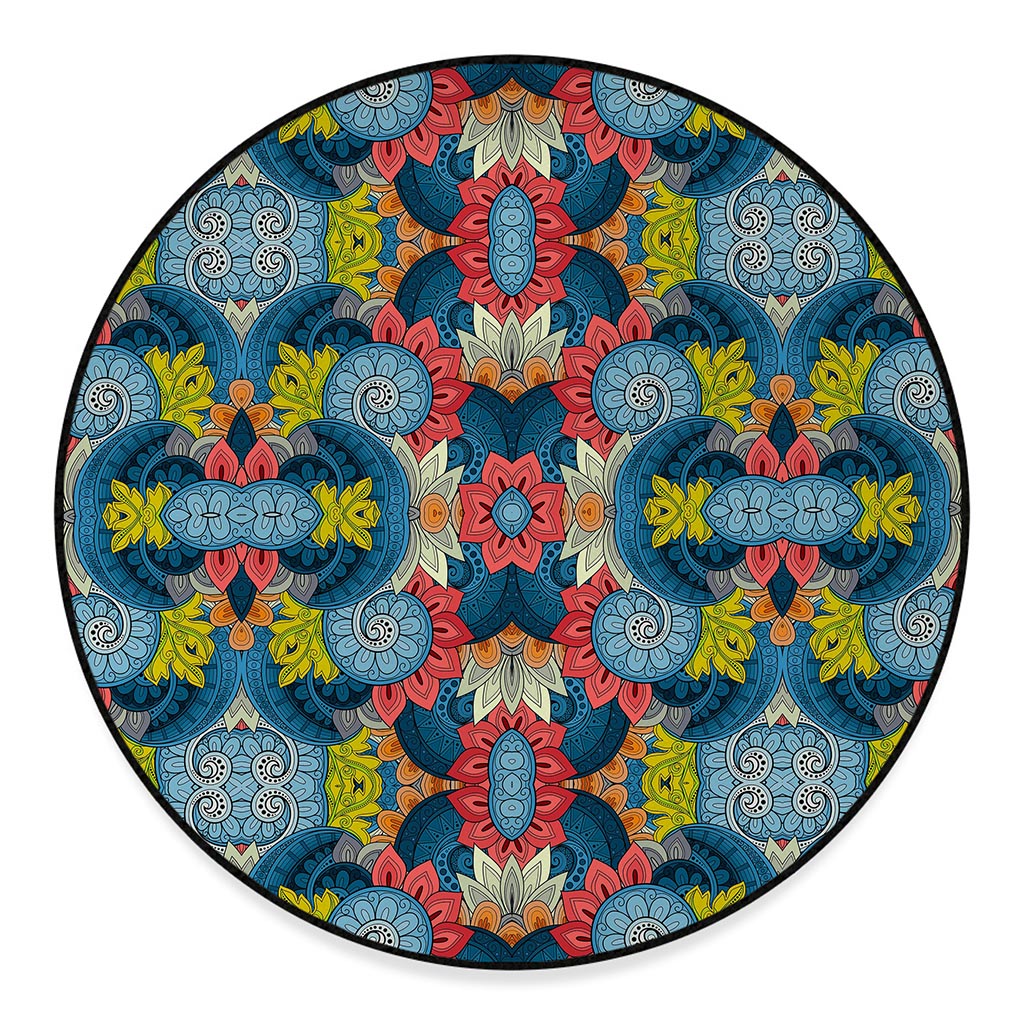 Native Tribal Bohemian Pattern Print Round Floor Mat