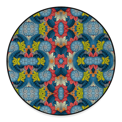 Native Tribal Bohemian Pattern Print Round Floor Mat