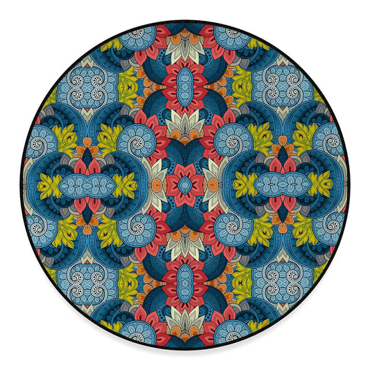 Native Tribal Bohemian Pattern Print Round Floor Mat