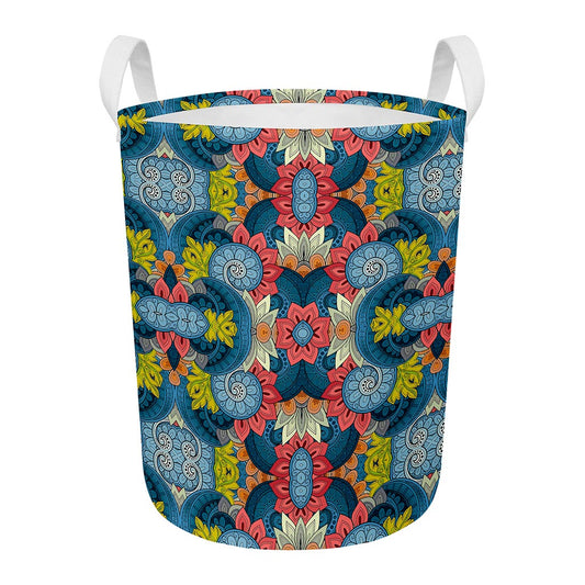 Native Tribal Bohemian Pattern Print Round Laundry Basket