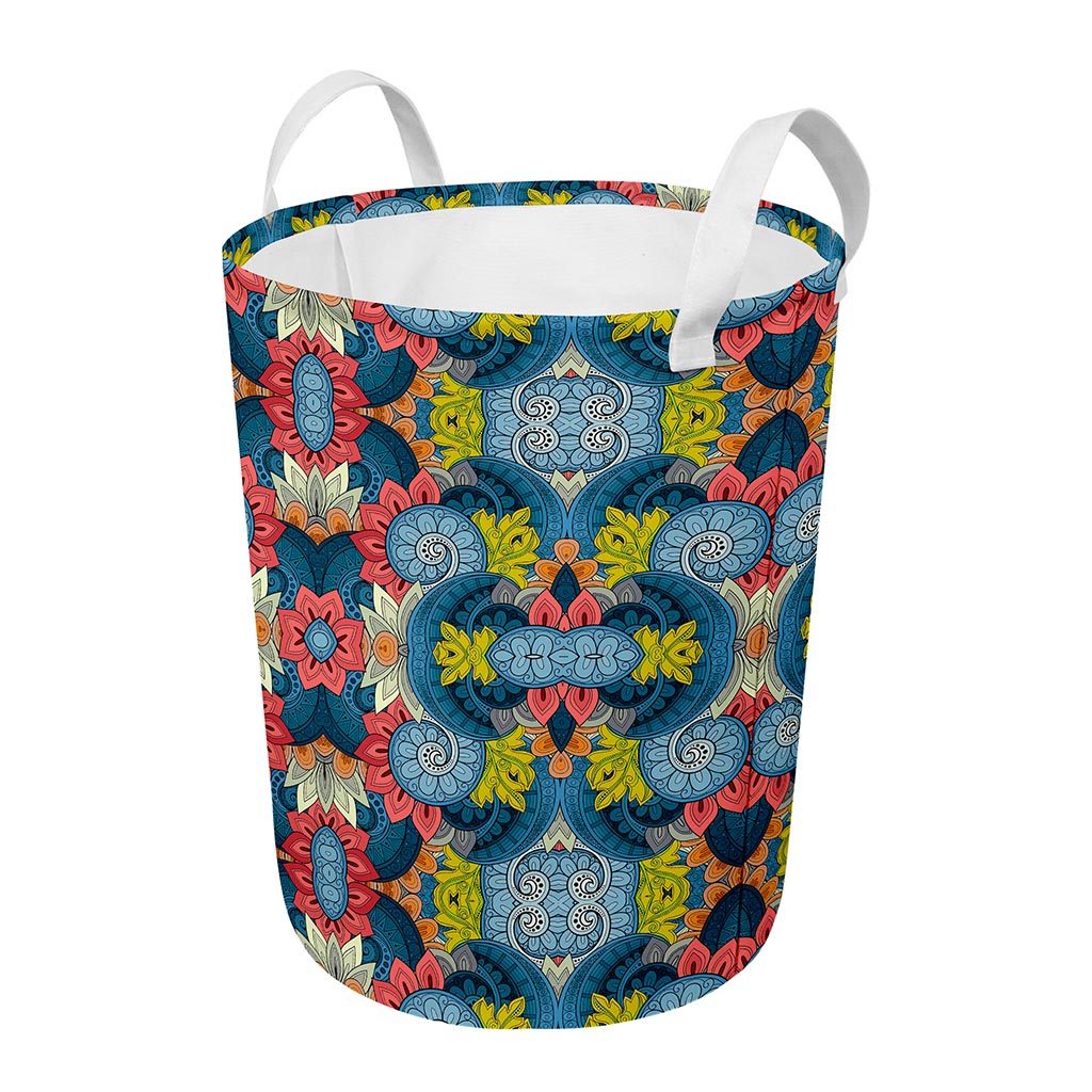 Native Tribal Bohemian Pattern Print Round Laundry Basket