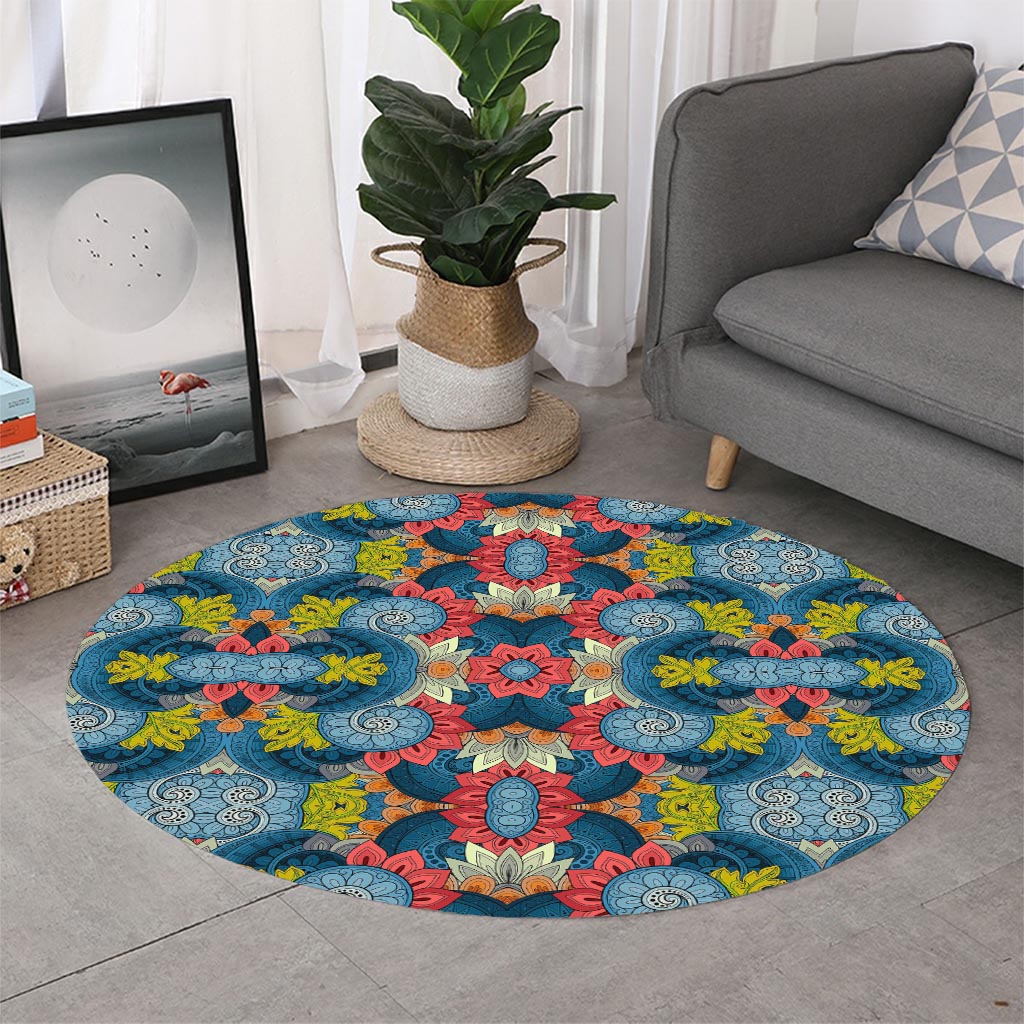 Native Tribal Bohemian Pattern Print Round Rug