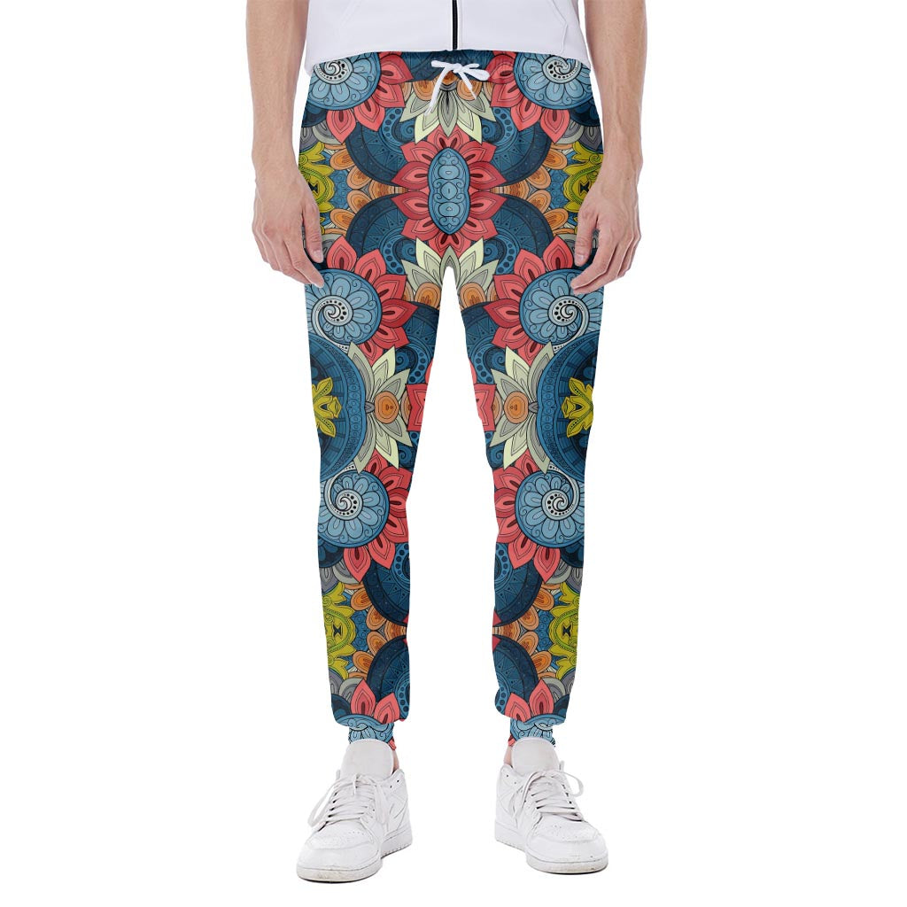 Native Tribal Bohemian Pattern Print Scuba Joggers