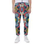 Native Tribal Bohemian Pattern Print Scuba Joggers