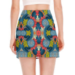 Native Tribal Bohemian Pattern Print Side Slit Mini Skirt