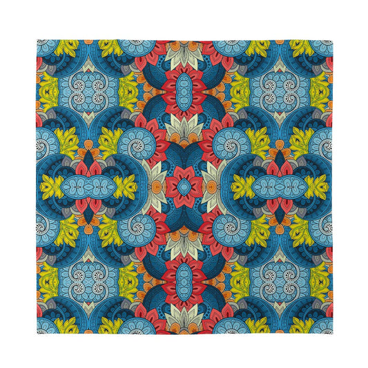 Native Tribal Bohemian Pattern Print Silk Bandana
