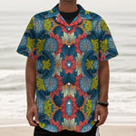 Native Tribal Bohemian Pattern Print Textured Short Sleeve Shirt