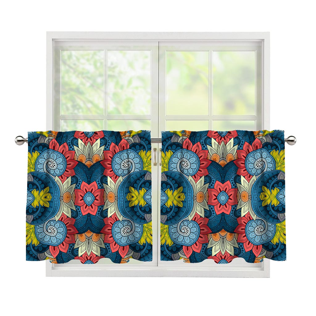 Native Tribal Bohemian Pattern Print Tier Curtains