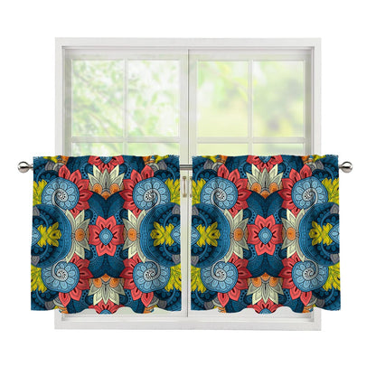 Native Tribal Bohemian Pattern Print Tier Curtains