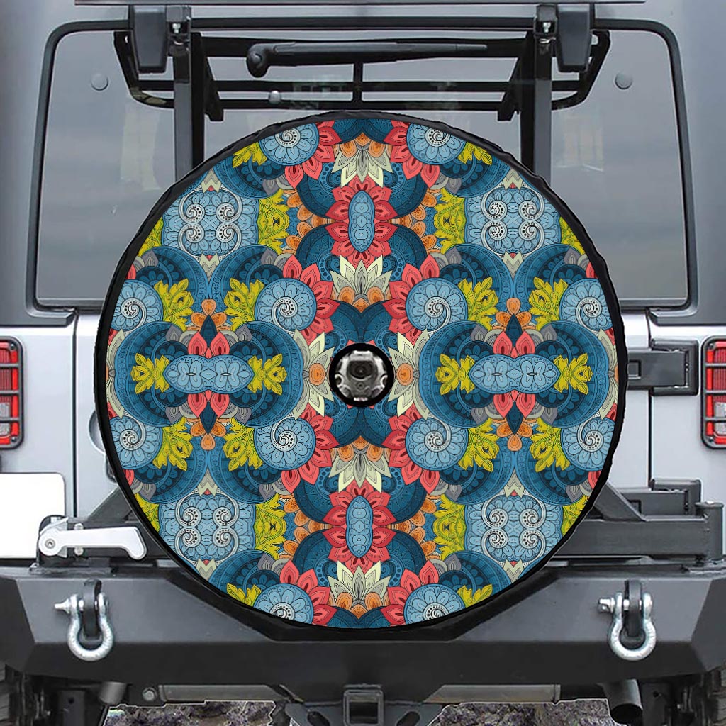 Native Tribal Bohemian Pattern Print Tire Cover With Camera Hole