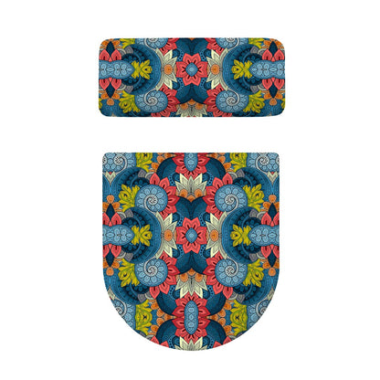 Native Tribal Bohemian Pattern Print Toilet Lid And Tank Cover Set