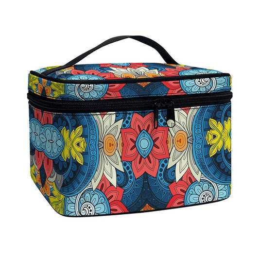 Native Tribal Bohemian Pattern Print Travel Makeup Bag
