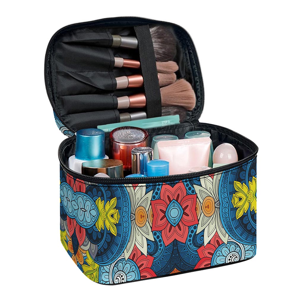 Native Tribal Bohemian Pattern Print Travel Makeup Bag
