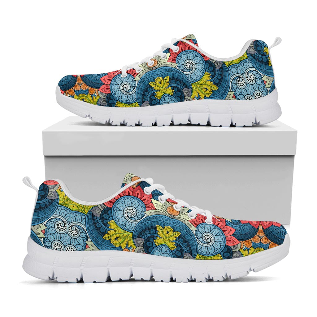 Native Tribal Bohemian Pattern Print White Running Shoes