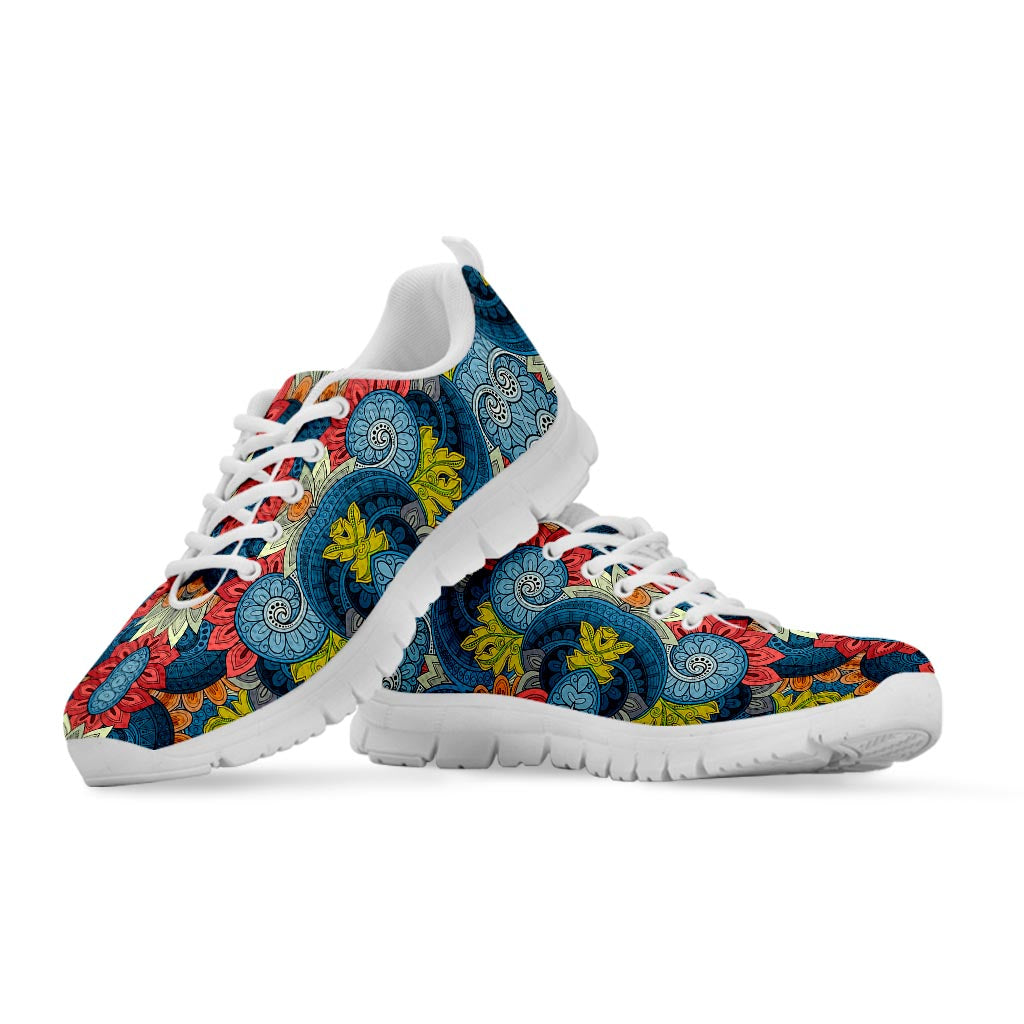 Native Tribal Bohemian Pattern Print White Running Shoes