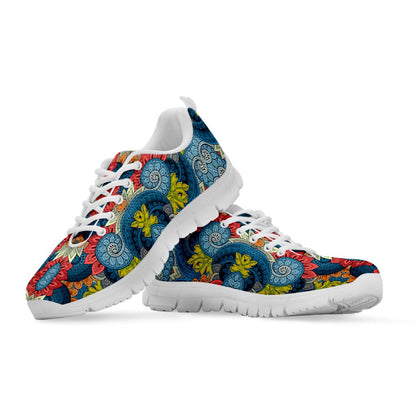 Native Tribal Bohemian Pattern Print White Running Shoes