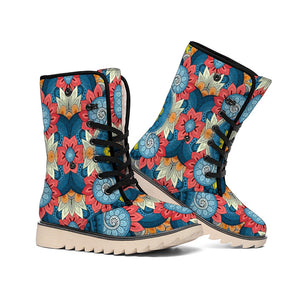 Native Tribal Bohemian Pattern Print Winter Boots