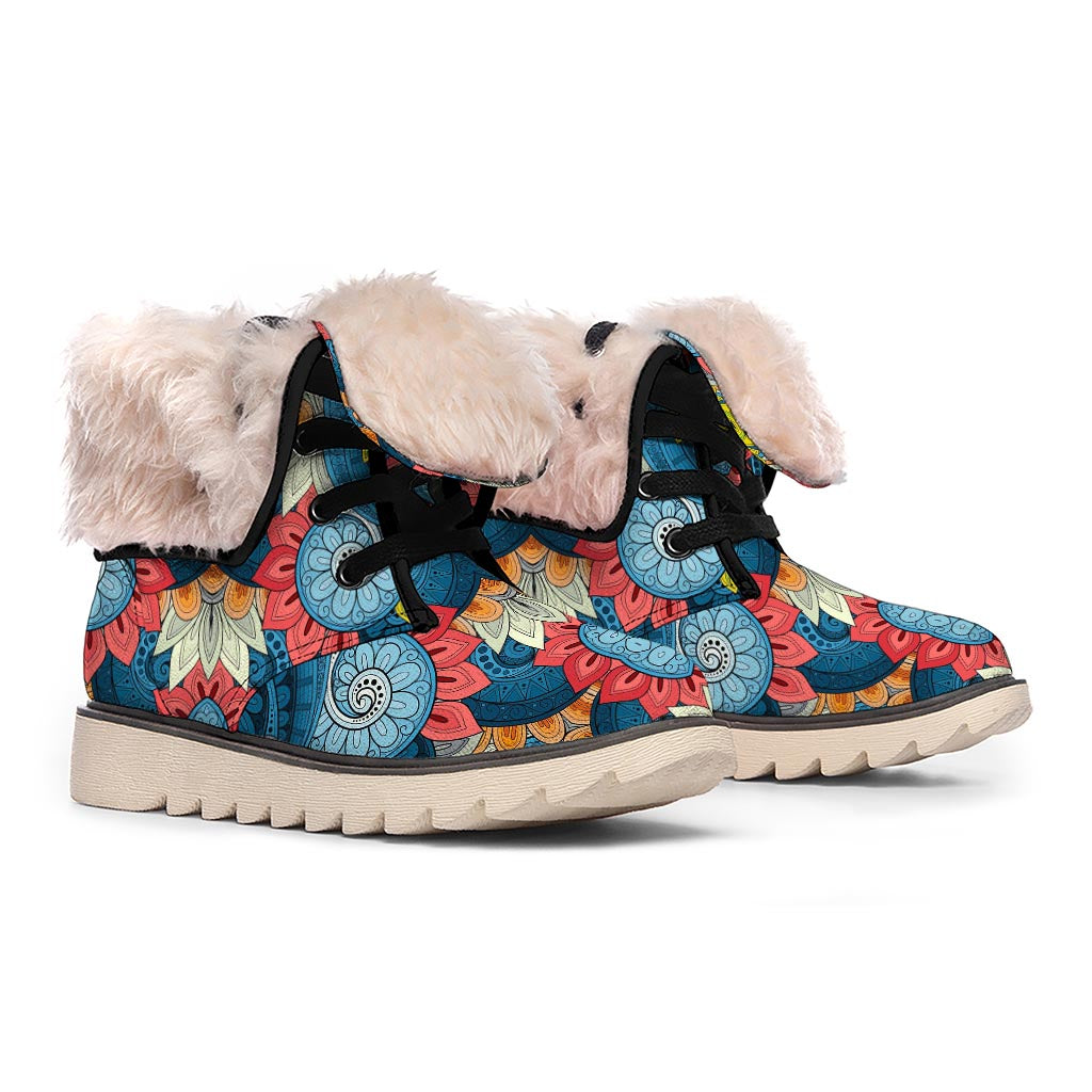 Native Tribal Bohemian Pattern Print Winter Boots