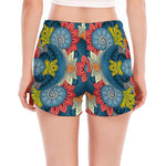 Native Tribal Bohemian Pattern Print Women's Split Running Shorts