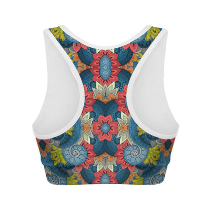 Native Tribal Bohemian Pattern Print Women's Sports Bra