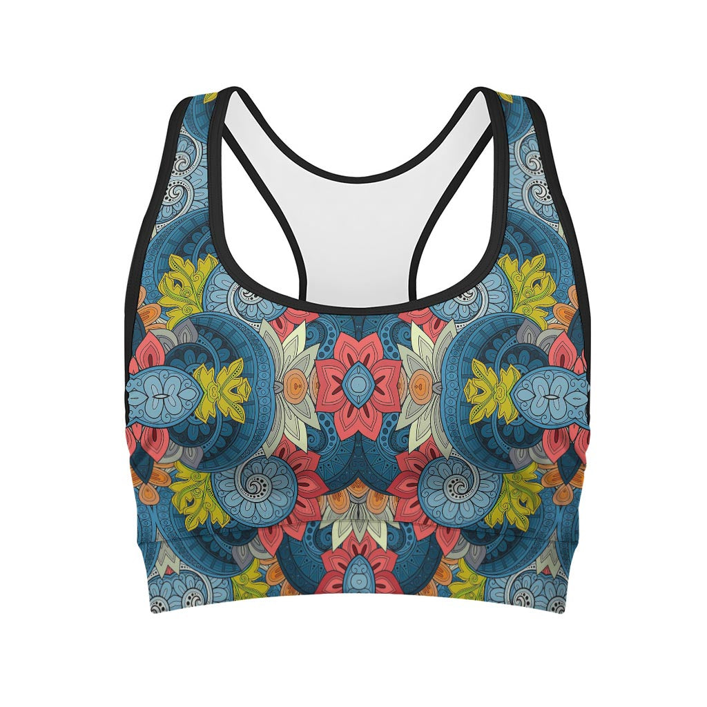 Native Tribal Bohemian Pattern Print Women's Sports Bra