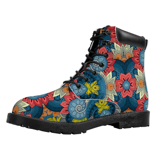 Native Tribal Bohemian Pattern Print Work Boots