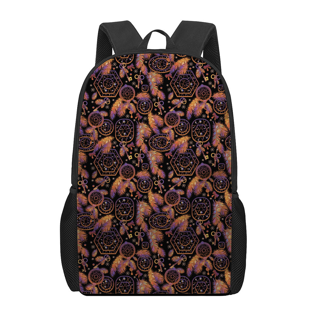 Native Tribal Dream Catcher Print 17 Inch Backpack