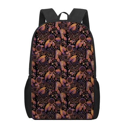Native Tribal Dream Catcher Print 17 Inch Backpack