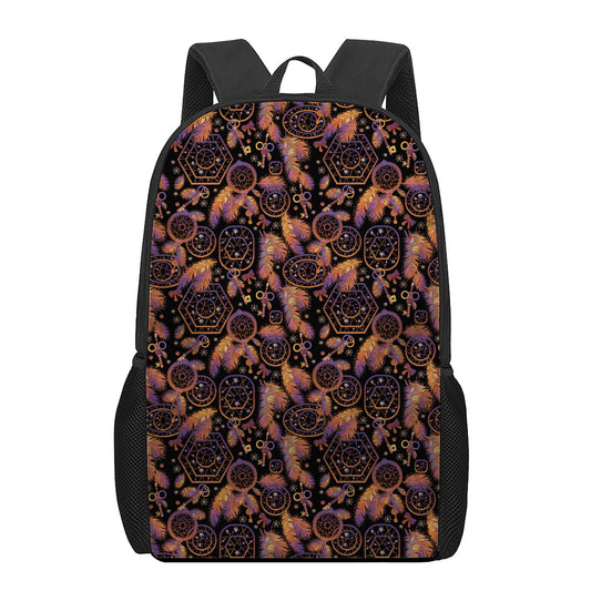 Native Tribal Dream Catcher Print 17 Inch Backpack